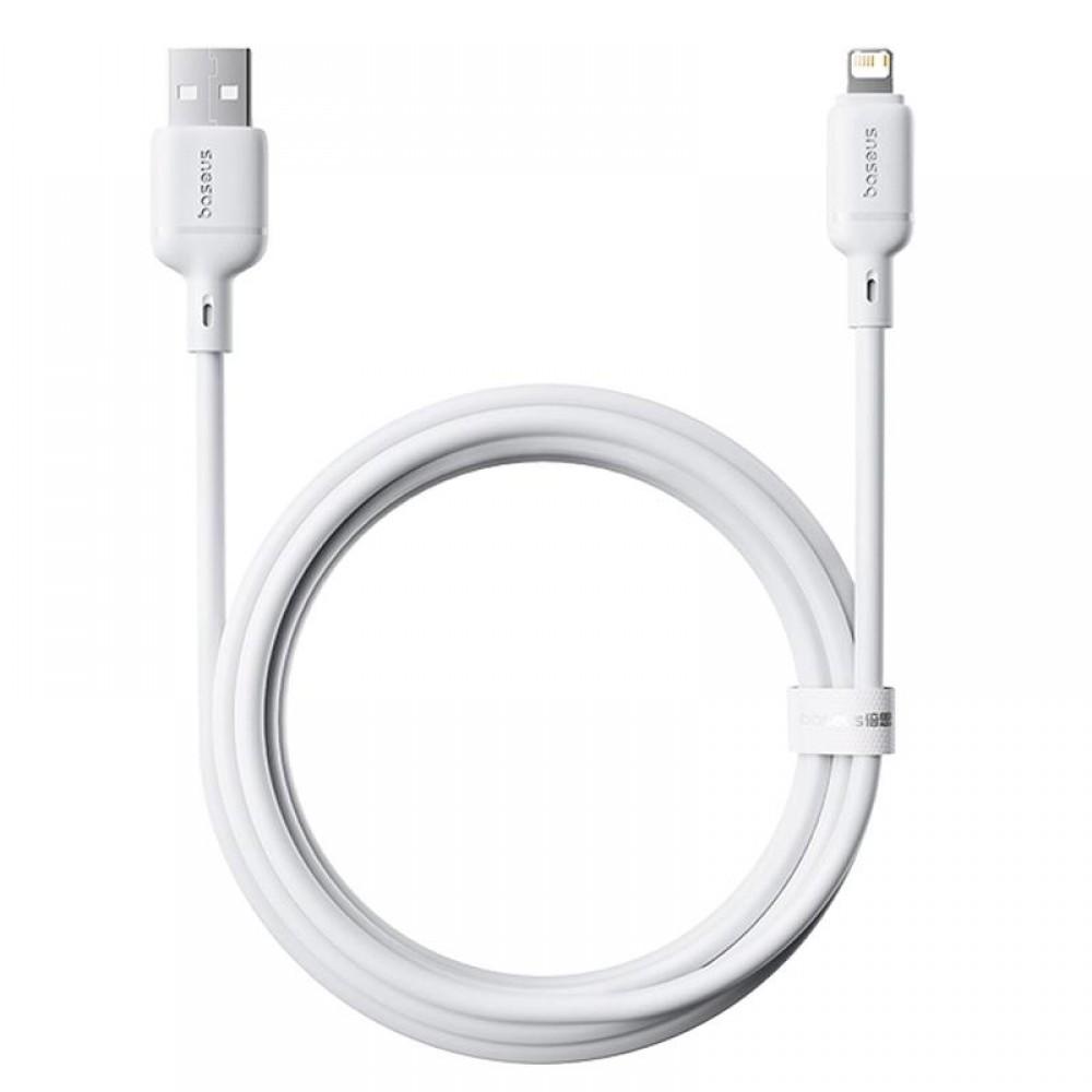 Дата кабель Baseus Silky Series OS Fast Charging USB to Lightning 2.4A (2m) (P1037770) Moon White