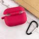 Силіконовий футляр New з карабіном для навушників Airpods Pro Червоний / Rose Red