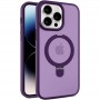 TPU+PC чохол Metal Buttons with MagSafe Colorful HQ Ring для Apple iPhone 14 Pro (6.1") Purple