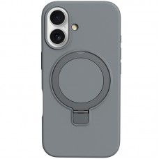 Чохол Silicone Case Full Protective NO LOGO with Ring для Apple iPhone 16 Plus (6.7") Grey