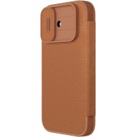 Шкіряний чохол-книжка Nillkin Qin Pro Camshield для Apple iPhone 17 (6.3") Brown