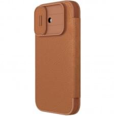 Шкіряний чохол-книжка Nillkin Qin Pro Camshield для Apple iPhone 17 (6.3") Brown