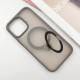 TPU+PC чохол Metal Buttons with MagSafe Colorful HQ Ring для Apple iPhone 15 (6.1") Grey