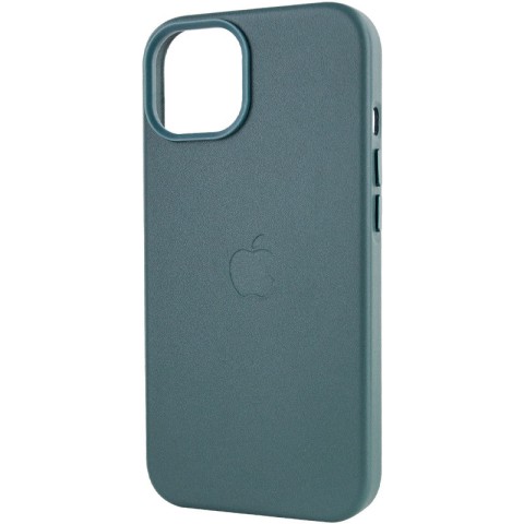 Шкіряний чохол Leather Case (AA Plus) with MagSafe для Apple iPhone 14 (6.1") Pine green