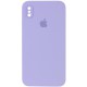 Чохол Silicone Case Square Full Camera Protective (AA) для Apple iPhone X / XS (5.8") Бузковий / Dasheen