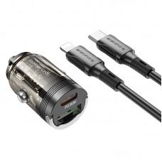 АЗП Borofone BZ29A Talented PD36W+QC3.0 (1C1A) + Type-C to Lightning Transparent black