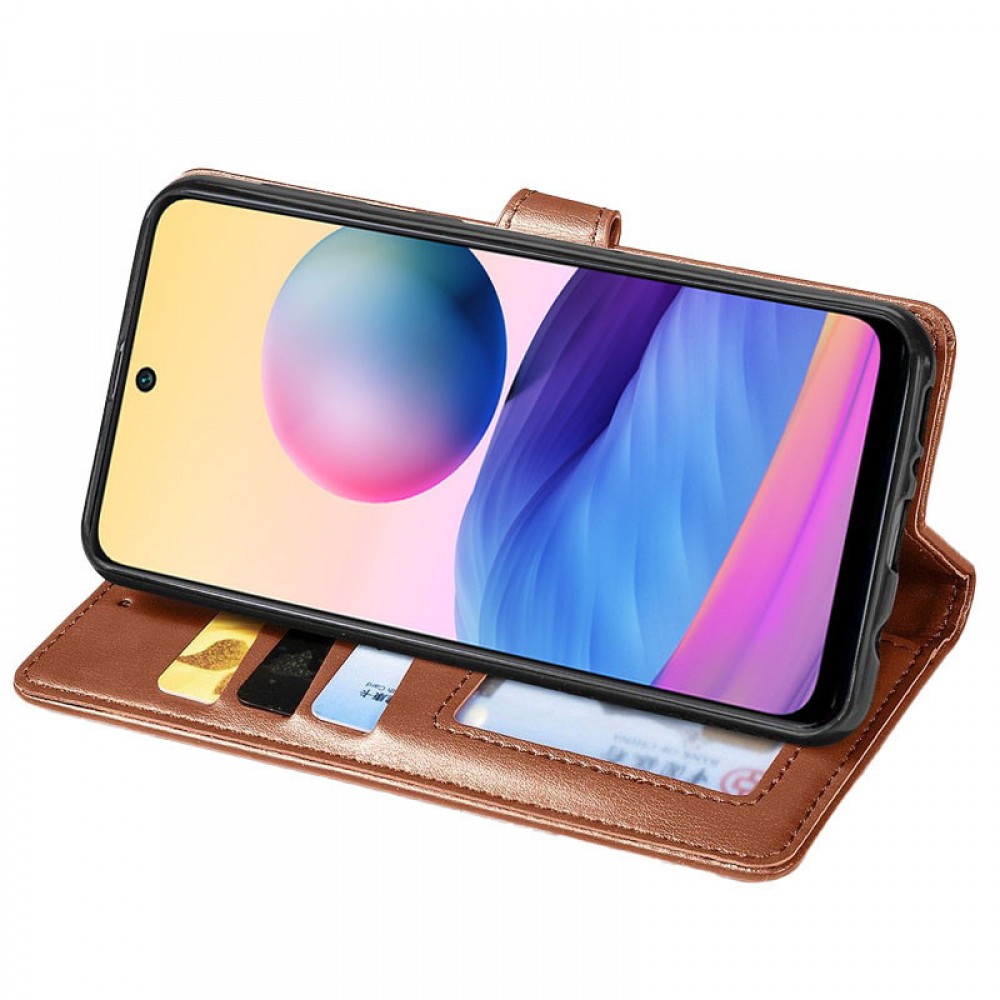 Шкіряний чохол-книжка GETMAN Gallant (PU) для Xiaomi Poco X6 / Note 13 Pro 5G Коричневий