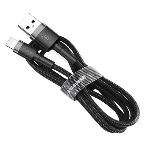Дата кабель Baseus Cafule Lightning Cable 1.5A (2m) (CALKLF-C) Сірий / Чорний