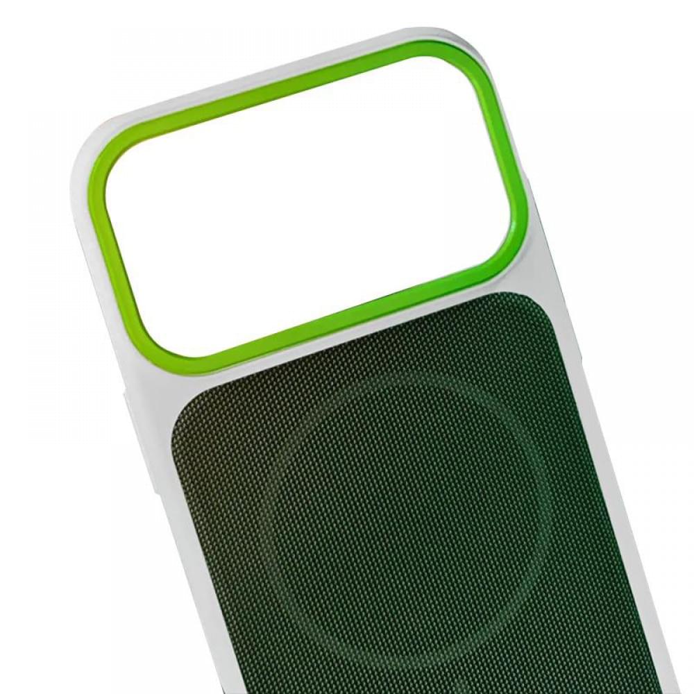 Чохол TPU TechWoven Hybrid with MagSafe для Apple iPhone 15 Pro Max (6.7") White / Green