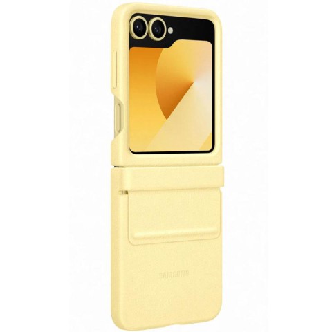 Шкіряний чохол Leather Case (AAA) для Samsung Galaxy Z Flip6 Yellow