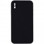 Silicone Case Square Full Camera Protective (AA) NOLOGO для Apple iPhone X / XS (5.8") Чорний / Black