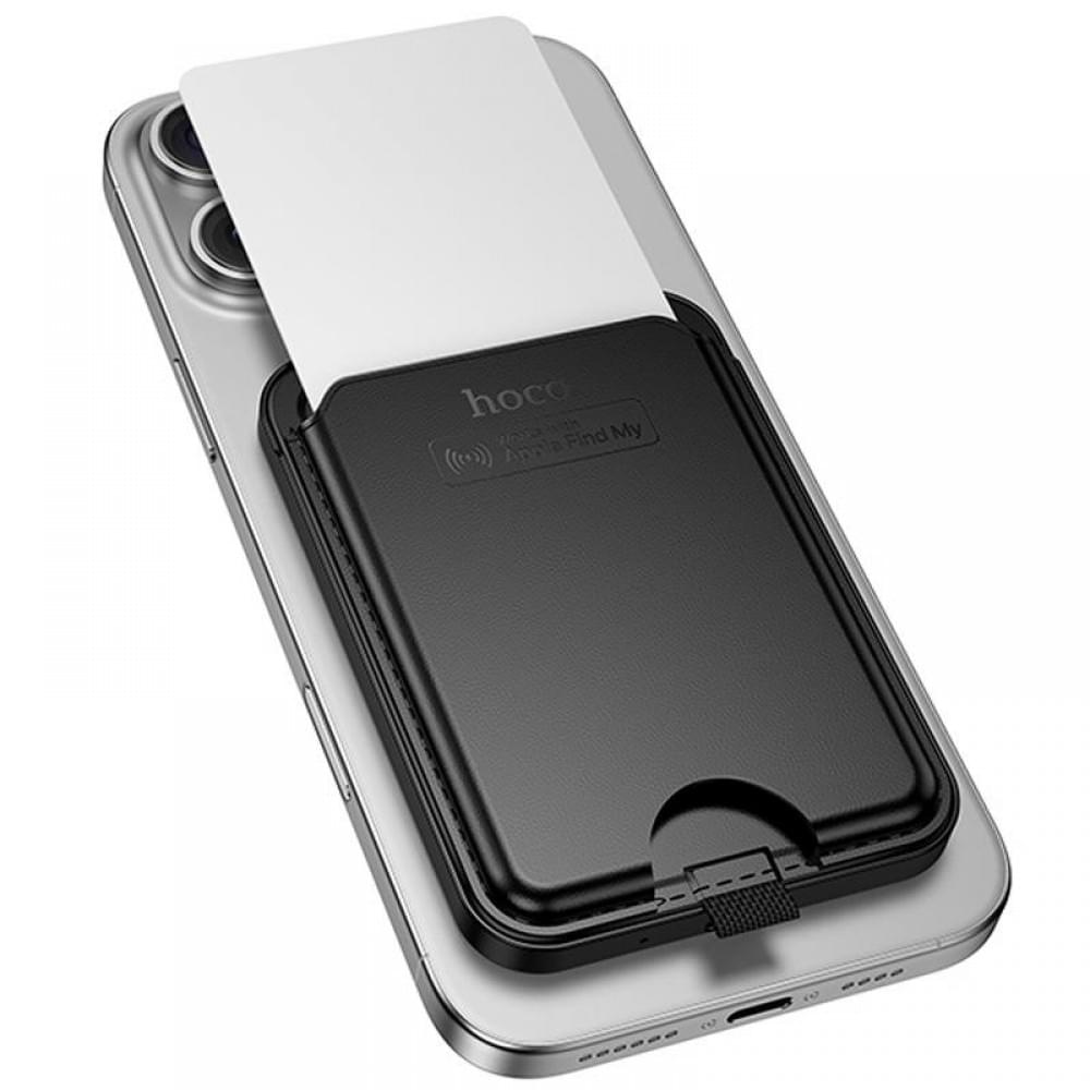 Кардхолдер магнітний Hoco E91I Tiger з трекером 120 mAh Black