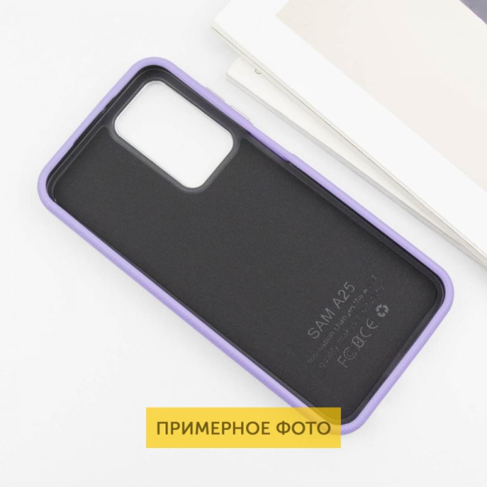 Шкіряний чохол Leather Case Metal Buttons для Samsung Galaxy S25 Ultra Light Purple