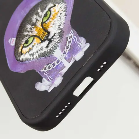 TPU+PC чохол Friends для Apple iPhone 16 Pro (6.3") Black Cat