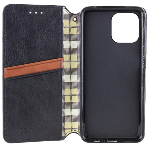 Шкіряний чохол-книжка GETMAN Cubic (PU) для Apple iPhone 13 (6.1") Чорний