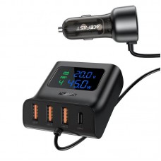 АЗП Acefast B11 138W Car Charger Splitter with Digital Display Black