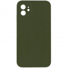 Silicone Case Square Full Camera Protective (AA) NOLOGO для Apple iPhone 11 (6.1") Зелений / Dark Olive