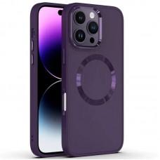 TPU чохол Bonbon Metal Style with MagSafe для Apple iPhone 16 Pro (6.3") Фіолетовий / Dark Purple