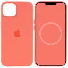 Чохол Silicone case (AAA) with Magsafe and Animation для Apple iPhone 13 (6.1") Рожевий / Pink Pomelo