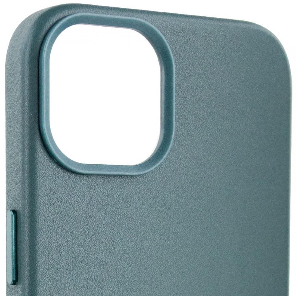 Шкіряний чохол Leather Case (AA Plus) with MagSafe для Apple iPhone 14 (6.1") Pine green