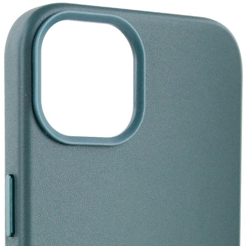 Шкіряний чохол Leather Case (AA Plus) with MagSafe для Apple iPhone 14 (6.1") Pine green