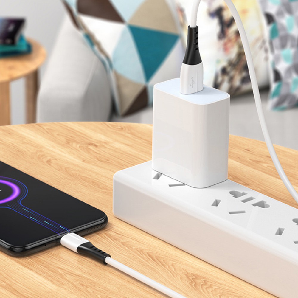 Дата кабель Hoco X82 Silicone USB to MicroUSB (1m) White