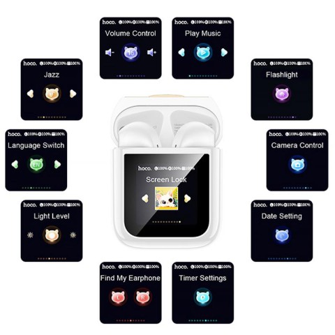 Бездротові TWS навушники Hoco EW86 Cat White