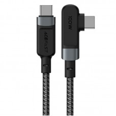 Дата кабель Acefast C5-03 USB-C to USB-C 100W right angled aluminum alloy (2m) Black