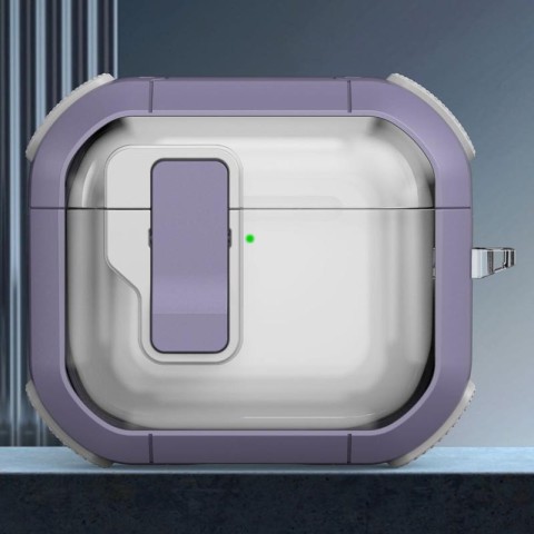 Футляр протиударний Locking Button для навушників Airpods 3 Light Purple
