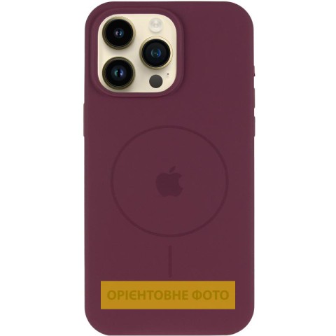 Чохол Silicone Case Full Protective (AA) V2 with MagSafe для Apple iPhone 16e (6.1") Бордовий / Plum