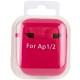 Силіконовий футляр з мікрофіброю для навушників Airpods 1/2 Червоний / Rose Red