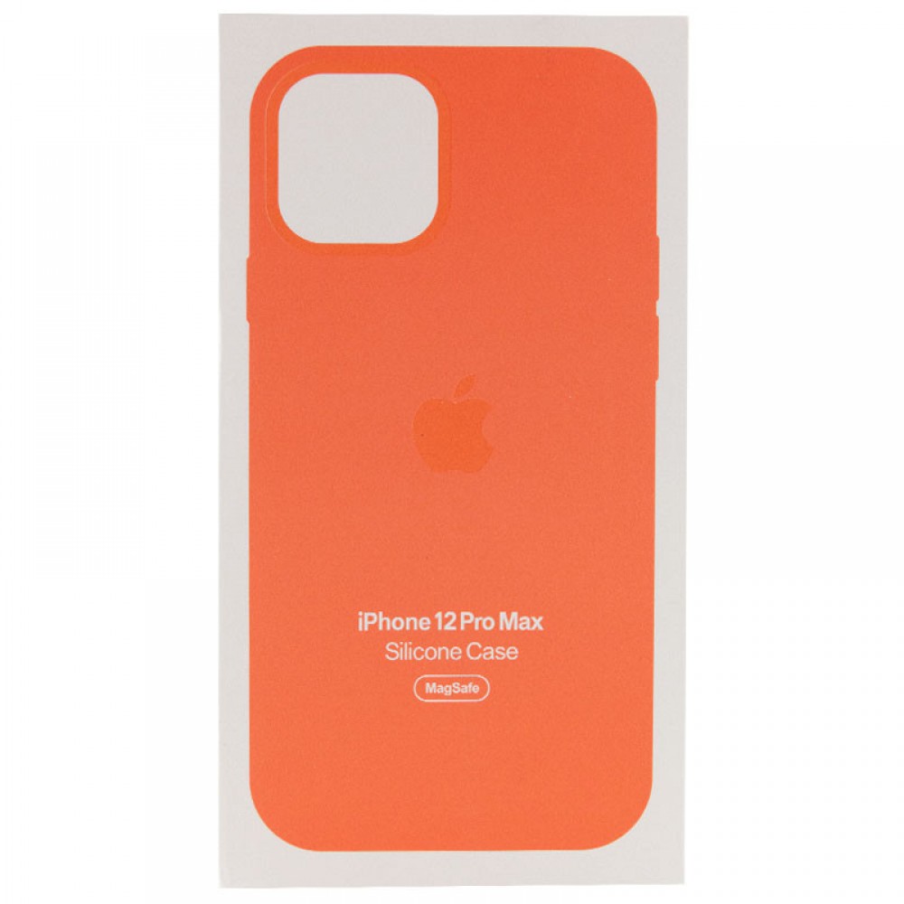 Чохол Silicone case (AAA) with Magsafe and Animation для Apple iPhone 12 Pro Max (6.7") Помаранчевий / Pink citrus