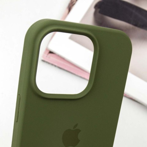 Чохол Silicone Case Full Protective (AA) для Apple iPhone 14 Pro (6.1") Зелений / Dark Olive
