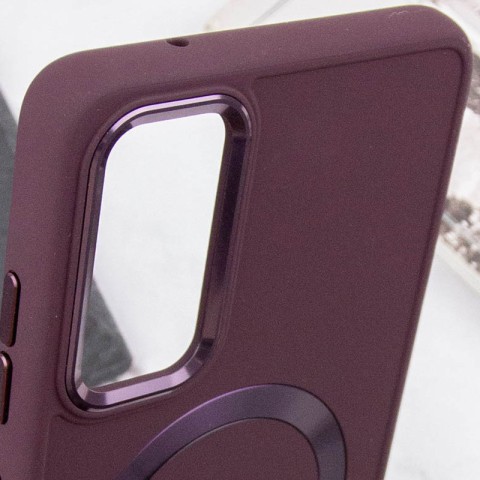 TPU чохол Bonbon Metal Style with MagSafe для Samsung Galaxy A25 5G Бордовий / Plum