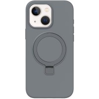 Чохол Silicone Case Full Protective NO LOGO with Ring для Apple iPhone 15 (6.1") Grey