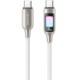 Дата кабель Usams US-SJ750 With Colorful Light TC Ser. Type-C to Type-C 100W (1.2m) Titanium
