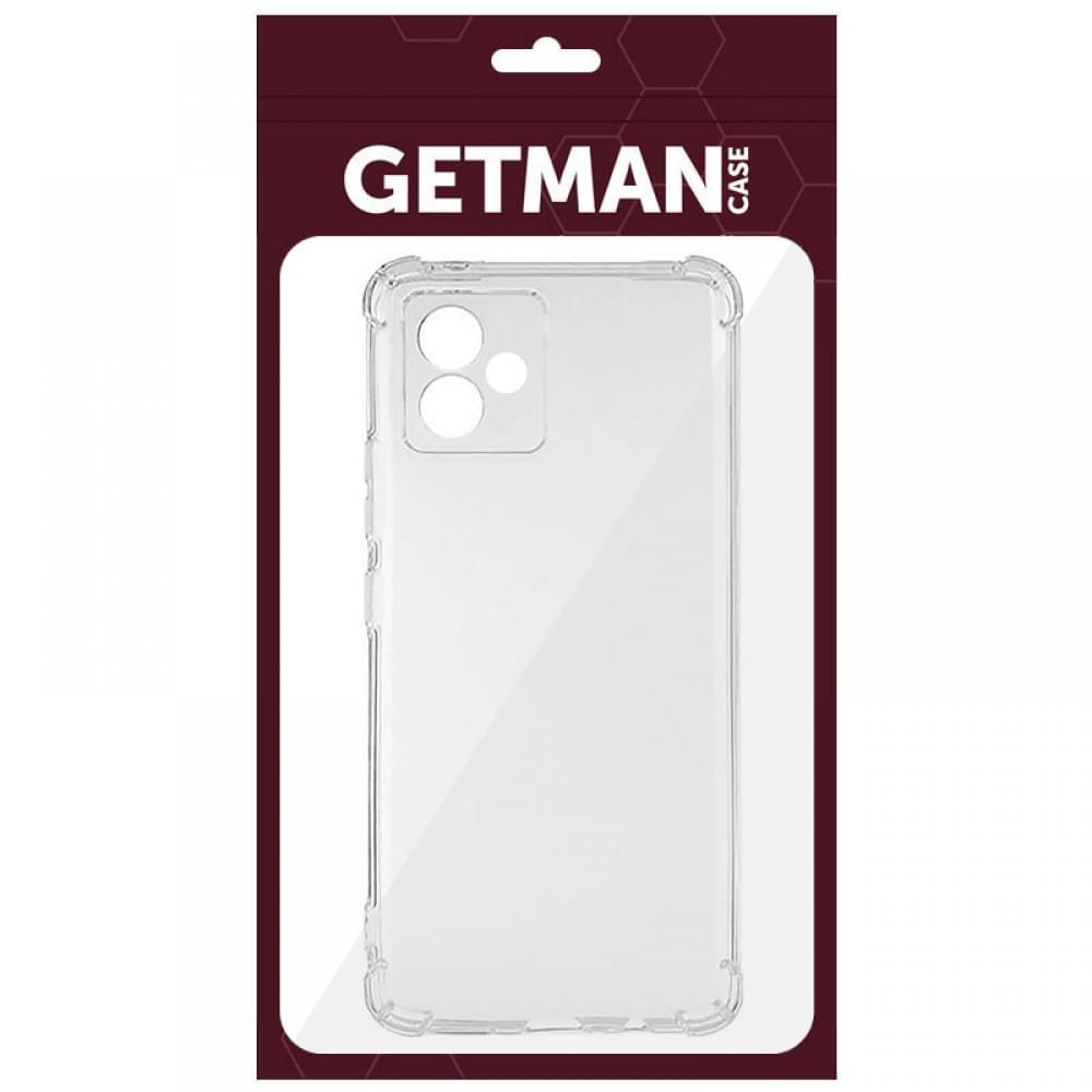TPU чохол GETMAN Ease logo посилені кути Full Camera для Motorola Moto G14 Безбарвний (прозорий)