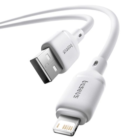 Дата кабель Baseus Silky Series OS Fast Charging USB to Lightning 2.4A (2m) (P1037770) Moon White
