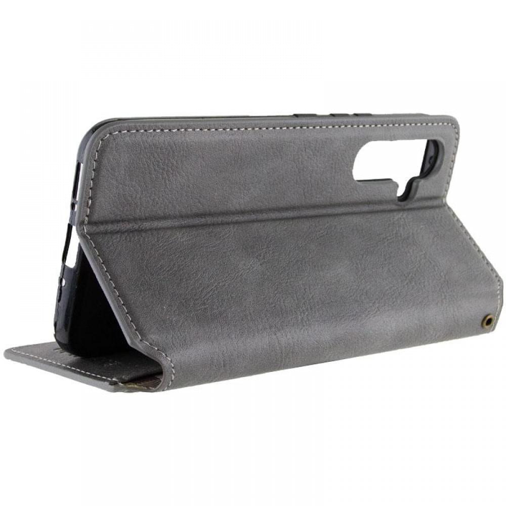 Шкіряний чохол-книжка GETMAN Cubic (PU) для Samsung Galaxy A57 5G Сірий