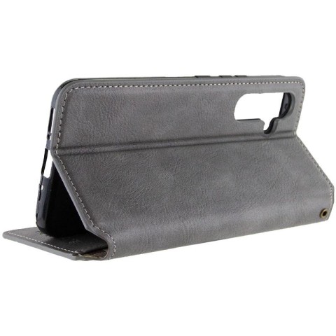 Шкіряний чохол-книжка GETMAN Cubic (PU) для Samsung Galaxy A57 5G Сірий