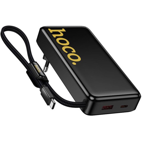 Портативний ЗП Power Bank Hoco Q45 Worrier 22.5W+PD20W with cable 10000 mAh Black