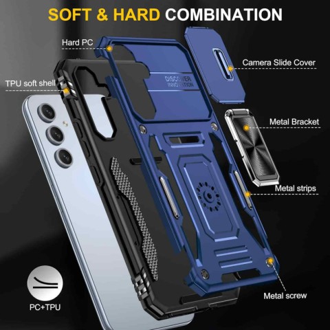 Ударостійкий чохол Camshield Army Ring для Samsung Galaxy A54 5G Синій / Navy