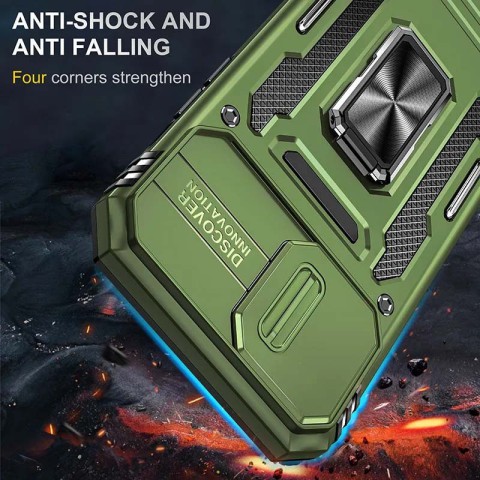 Ударостійкий чохол Camshield Army Ring для Apple iPhone 12 Pro / 12 (6.1") Оливковий / Army Green