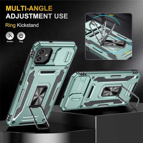 Ударостійкий чохол Camshield Army Ring для Samsung Galaxy A07 Зелений / Light Green