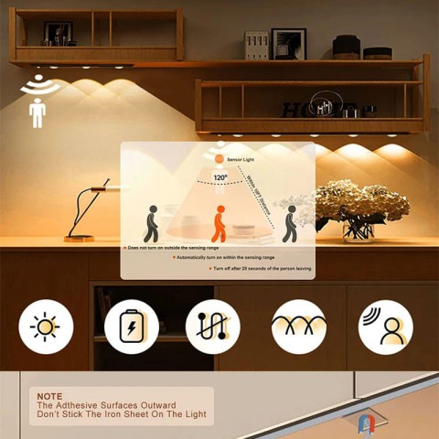 Сенсорний світильник LED з датчиком руху MZ-L1602 (40*10*800mm) Black