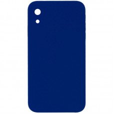 Silicone Case Square Full Camera Protective (AA) NOLOGO для Apple iPhone XR (6.1") Синій / Deep navy