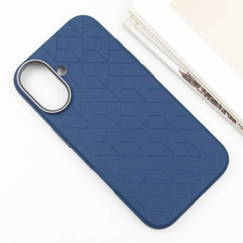 Шкіряний чохол Carved with MagSafe для Apple iPhone 16 (6.1") Blue