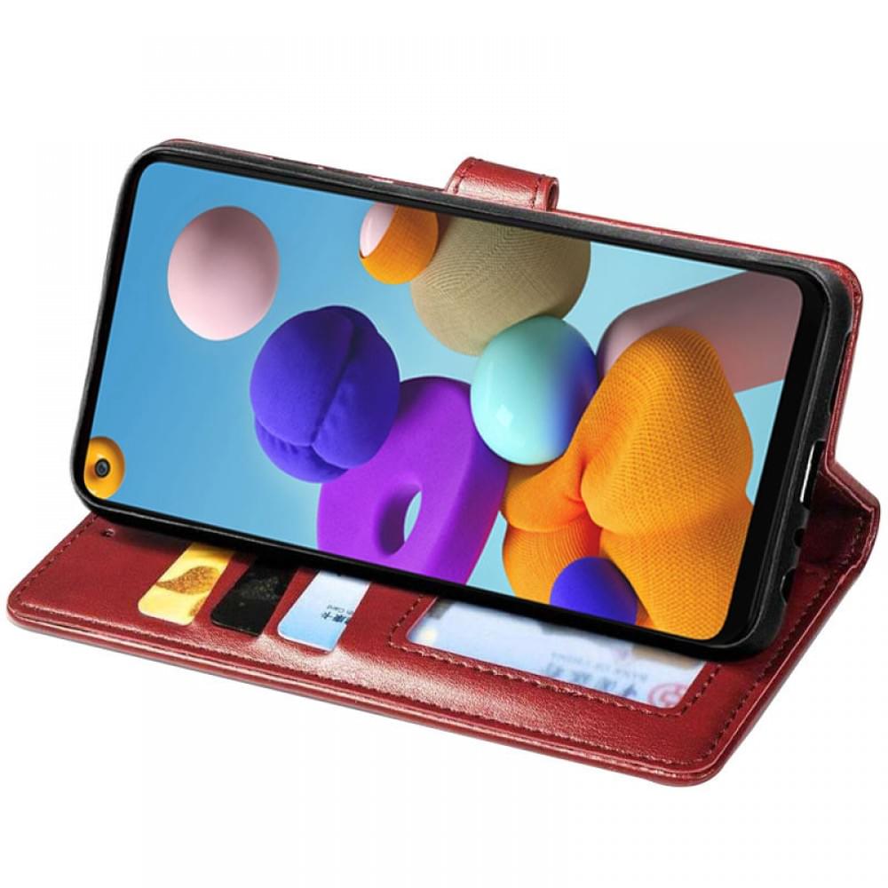 Кожаный чехол-книжка GETMAN Gallant (PU) для Samsung Galaxy A21s