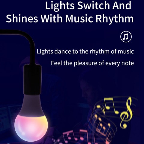 Світлодіодна RGB лампочка Smart bulb light 1 with Bluetooth E27 with app White