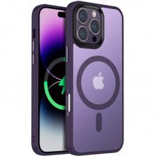 TPU+PC чохол Metal Buttons with MagSafe Colorful для Apple iPhone 16 Pro (6.3") Темно-фіолетовий